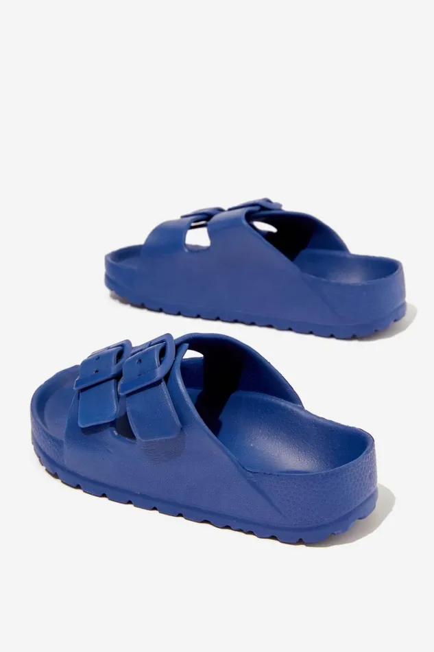 Girls 214 Flats and Sandals Cotton On Twin Strap Slide In The Navy
