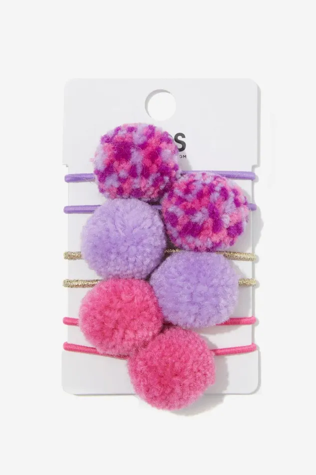 Girls 214 Hair Accessories Cotton On Pom Pom Hairties Confettipink Gerbera