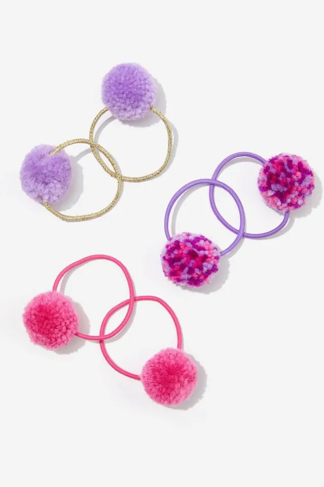 Girls 214 Hair Accessories Cotton On Pom Pom Hairties Confettipink Gerbera