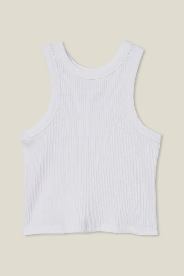 Girls 214 Tops and TShirts Cotton On Eleanor Tank White Rib