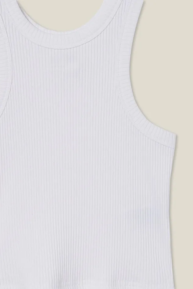 Girls 214 Tops and TShirts Cotton On Eleanor Tank White Rib