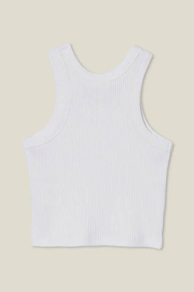 Girls 214 Tops and TShirts Cotton On Eleanor Tank White Rib