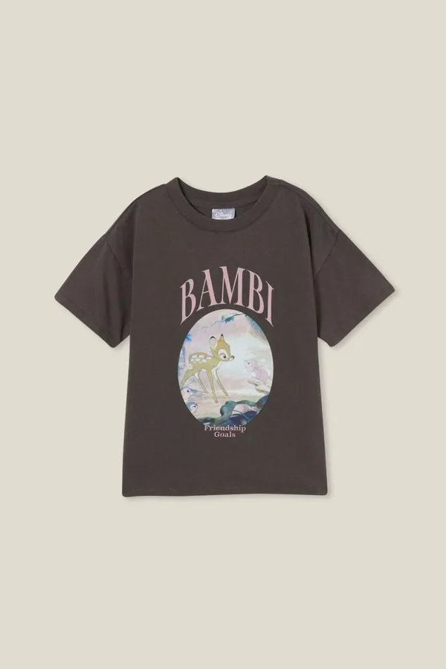 Girls 214 Tops and TShirts Cotton On License Drop Shoulder Short Sleeve Tee Lcn Dis Bambiphantom Girls 214 Tops and TShirts Cotton On License Drop Shoulder Short Sleeve Tee Lcn Dis Bambiphantom