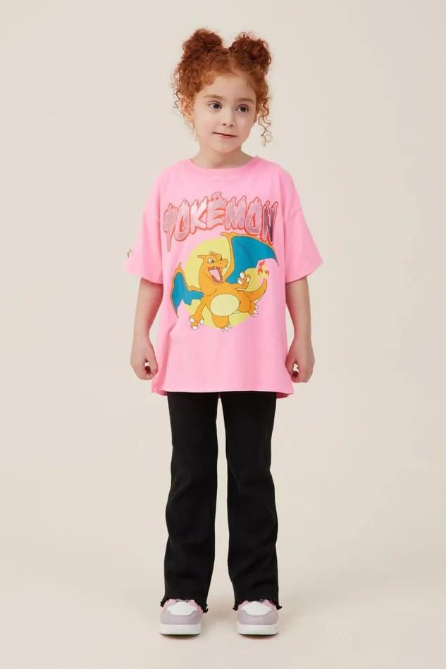 Girls 214 Tops and TShirts Cotton On License Drop Shoulder Short Sleeve Tee Lcn Pok Pokemonbubblegum Pop