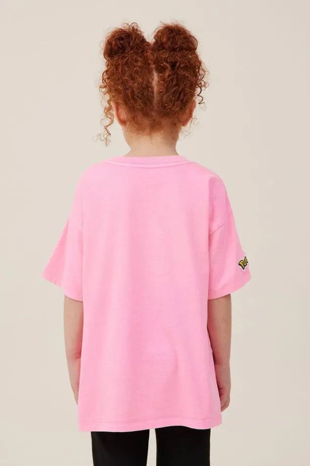 Girls 214 Tops and TShirts Cotton On License Drop Shoulder Short Sleeve Tee Lcn Pok Pokemonbubblegum Pop