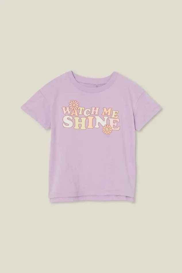 Girls 214 Tops and TShirts Cotton On Poppy Short Sleeve Print Tee Lilac Dropwatch Me Shine