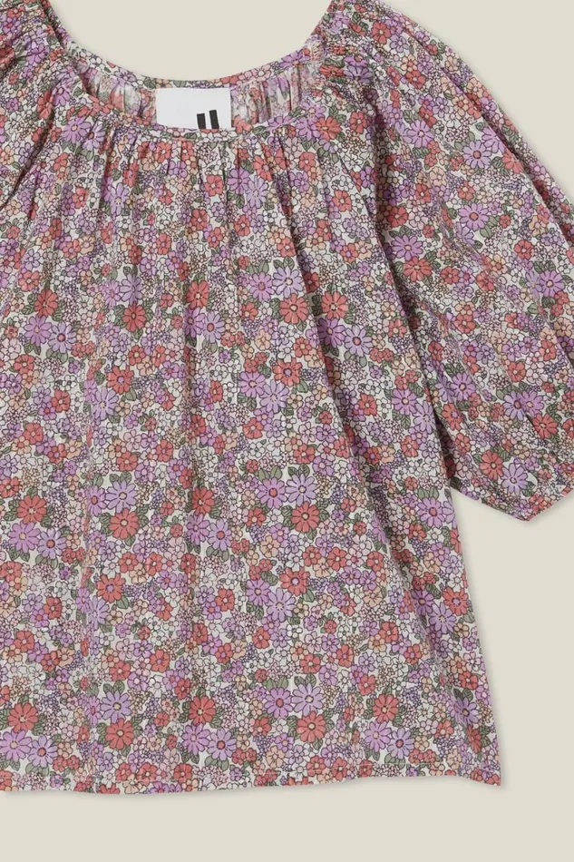 Girls 214 Tops and TShirts Cotton On Willow Short Sleeve Top Dark Vanillablair Ditsy