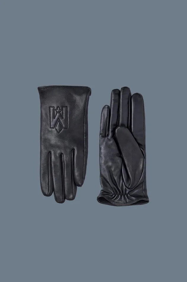 Gloves Women Mackage EUNICE RLeather Cashmere Lining Black