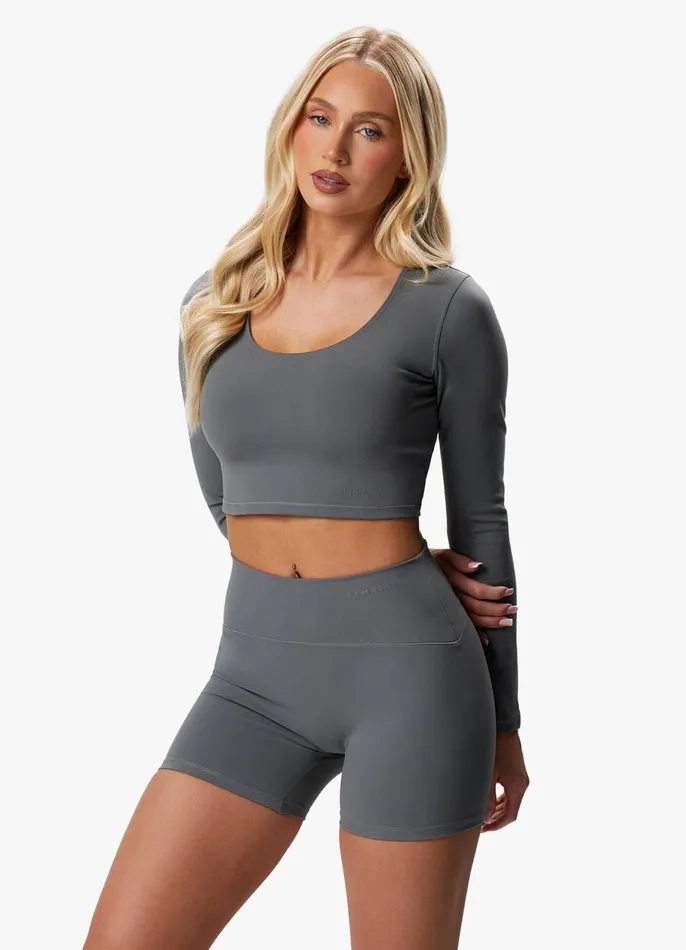 Gym King CoOrds Women Peach Luxe Long Sleeve Top 8211 Dark Sage Luxe