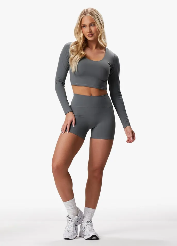Gym King CoOrds Women Peach Luxe Long Sleeve Top 8211 Dark Sage Luxe