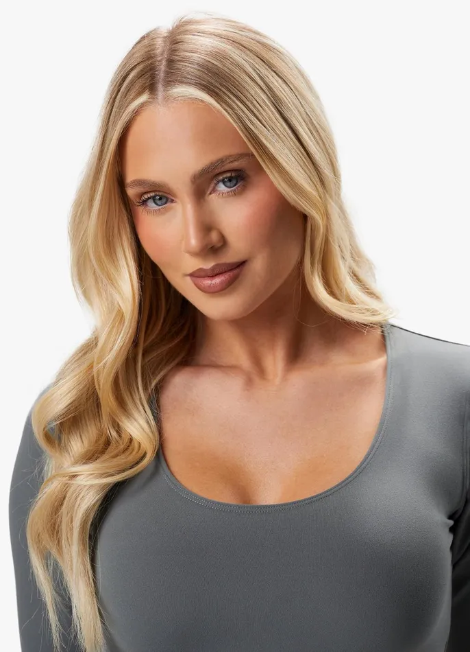 Gym King CoOrds Women Peach Luxe Long Sleeve Top 8211 Dark Sage Luxe