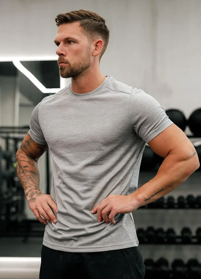 Gym King Gymwear Men Element Tee 8211 Grey Marl