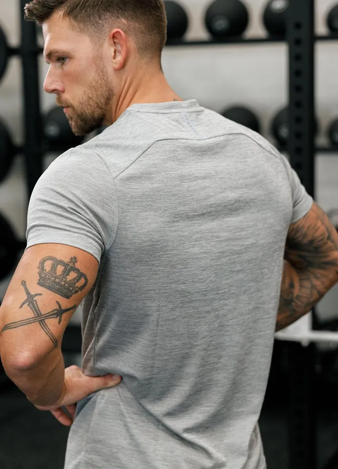 Gym King Gymwear Men Element Tee 8211 Grey Marl