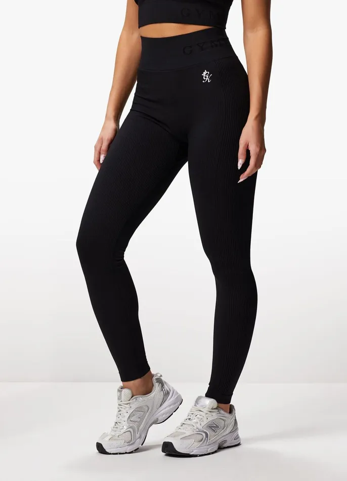 Gym King Gymwear Women Formation Seamless Rib Legging 8211 Black