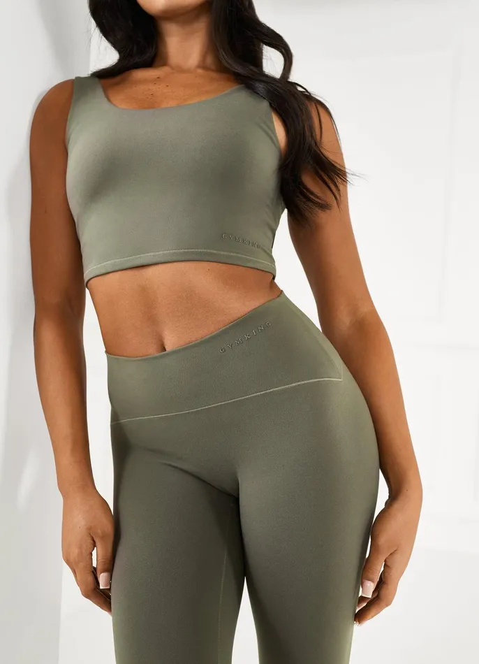 Gym King Gymwear Women Peach Luxe Legging 8211 Olive Luxe
