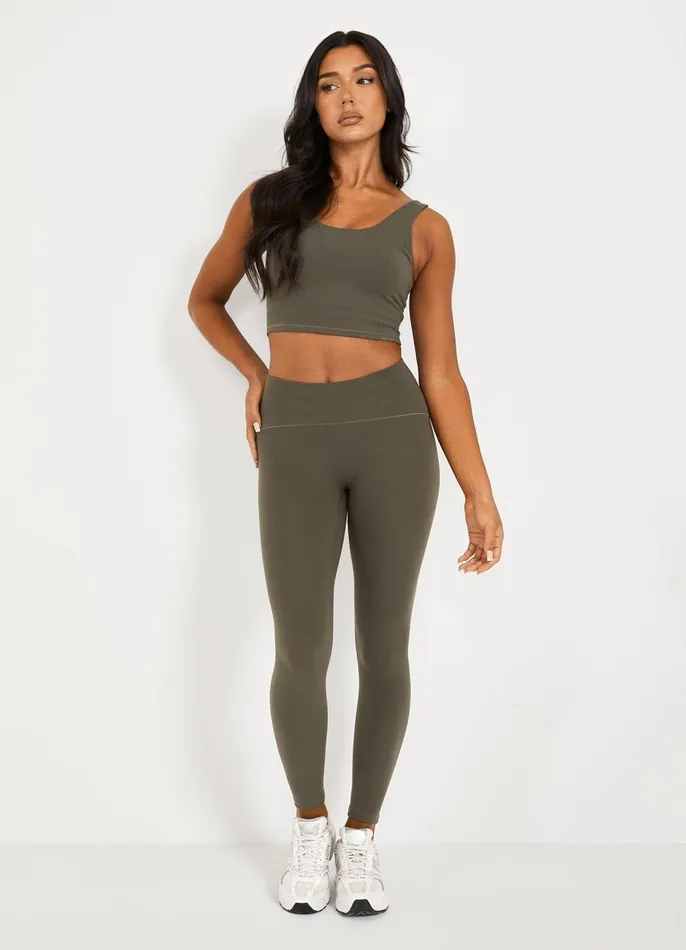 Gym King Gymwear Women Peach Luxe Legging 8211 Olive Luxe