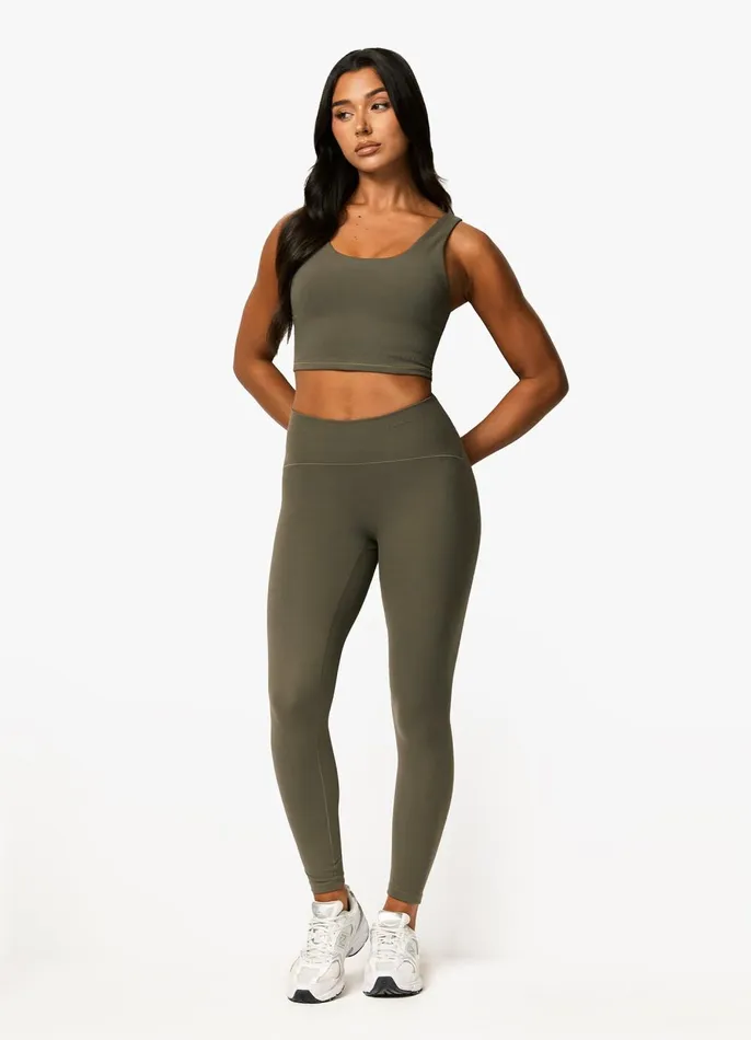Gym King Gymwear Women Peach Luxe Legging 8211 Olive Luxe