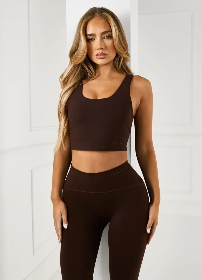 Gym King Gymwear Women Peach Luxe Tank 8211 Cocoa Luxe