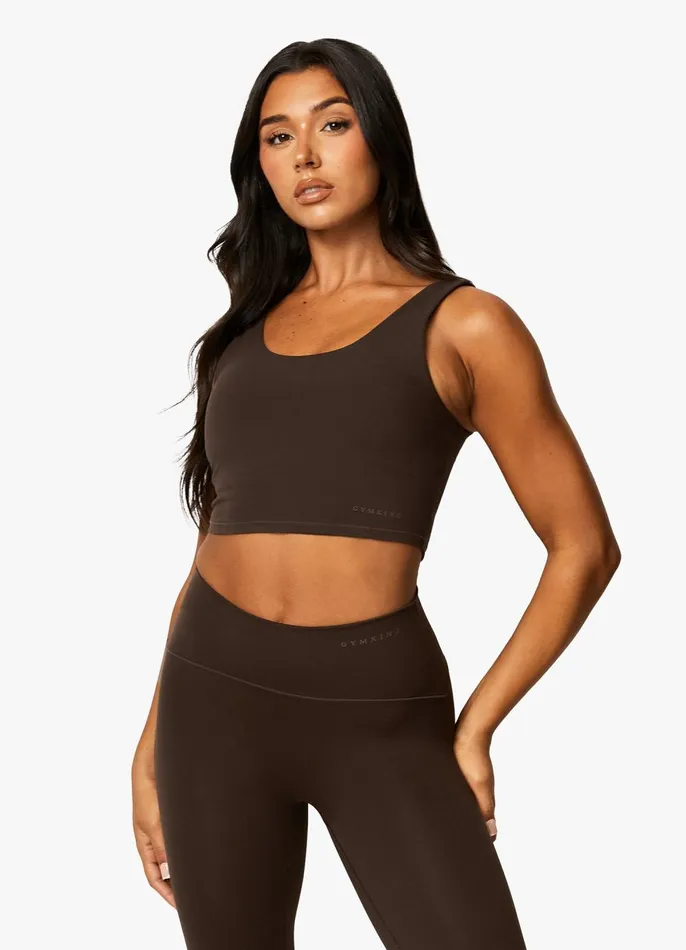 Gym King Gymwear Women Peach Luxe Tank 8211 Cocoa Luxe