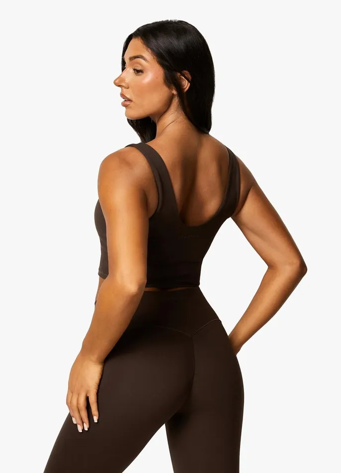 Gym King Gymwear Women Peach Luxe Tank 8211 Cocoa Luxe