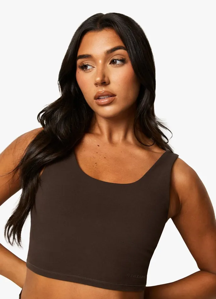 Gym King Gymwear Women Peach Luxe Tank 8211 Cocoa Luxe