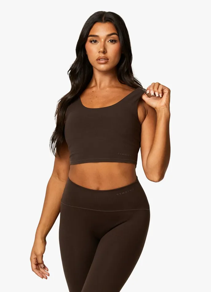 Gym King Gymwear Women Peach Luxe Tank 8211 Cocoa Luxe