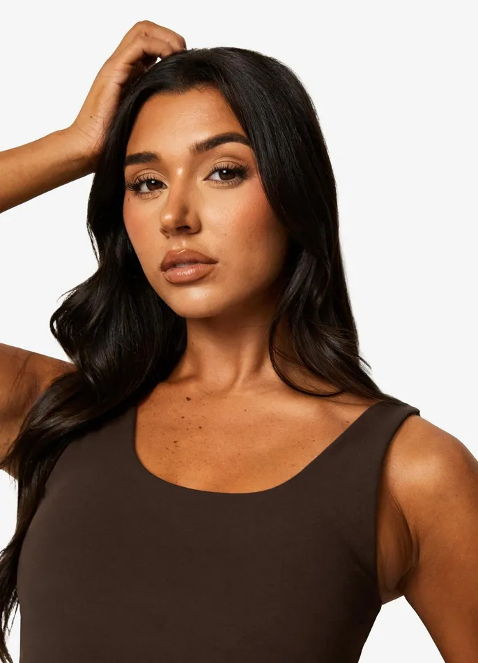Gym King Gymwear Women Peach Luxe Tank 8211 Cocoa Luxe