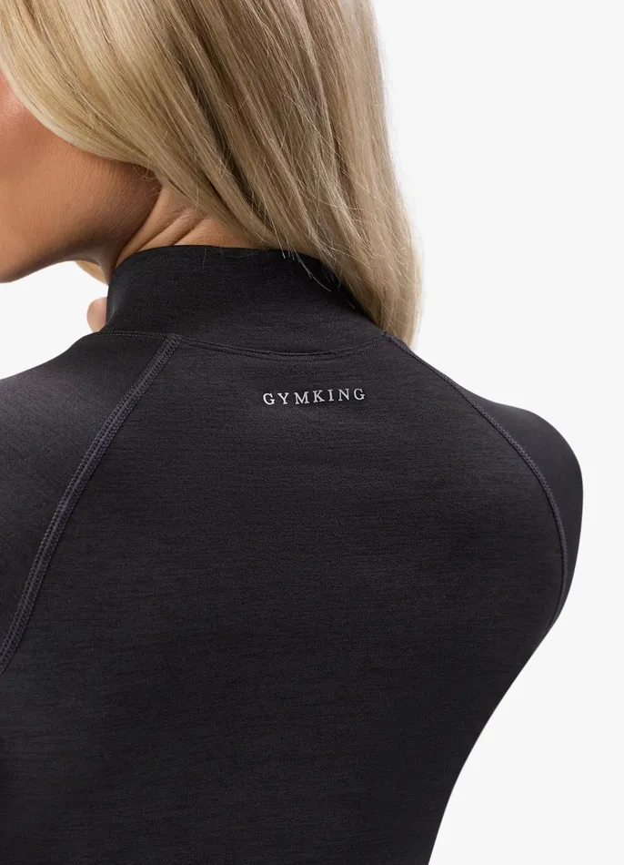 Gym King Gymwear Women Results 20 Seamless Full Zip Funnel 8211 Black