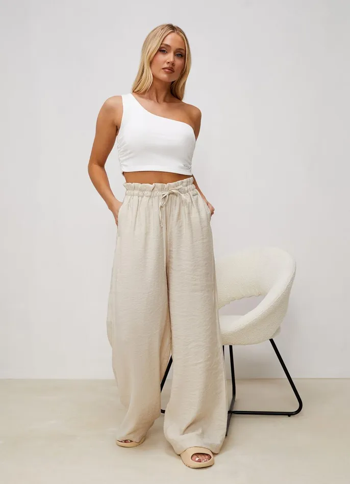 Gym King Joggers Women Signature Woven Paperbag Trousers 8211 Warm Linen