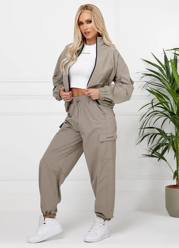 Gym King Joggers Women Utility Woven Cargo Pant 8211 Mocha