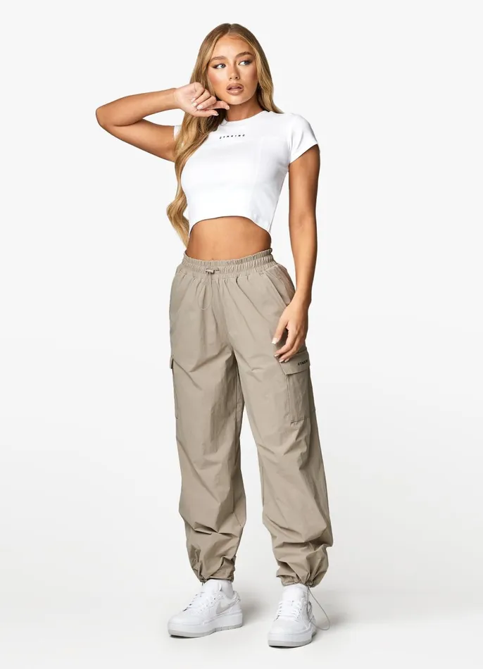 Gym King Joggers Women Utility Woven Cargo Pant 8211 Mocha