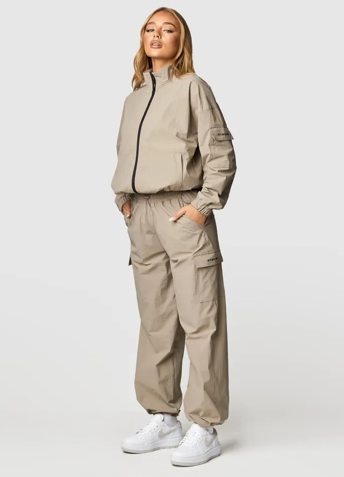 Gym King Joggers Women Utility Woven Cargo Pant 8211 Mocha