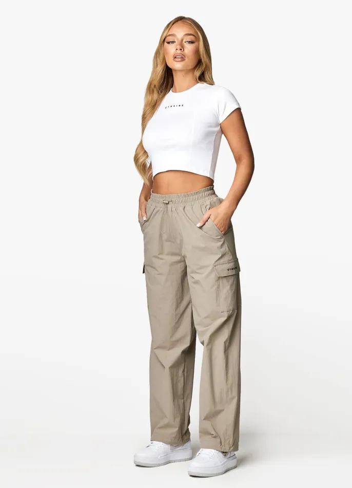 Gym King Joggers Women Utility Woven Cargo Pant 8211 Mocha