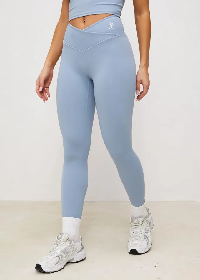 Gym King Leggings Women 365 Wrap Over Legging 8211 Powder Blue