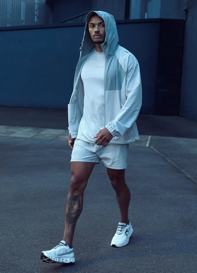Gym King Outerwear Men React Woven Jacket 8211 Light Grey