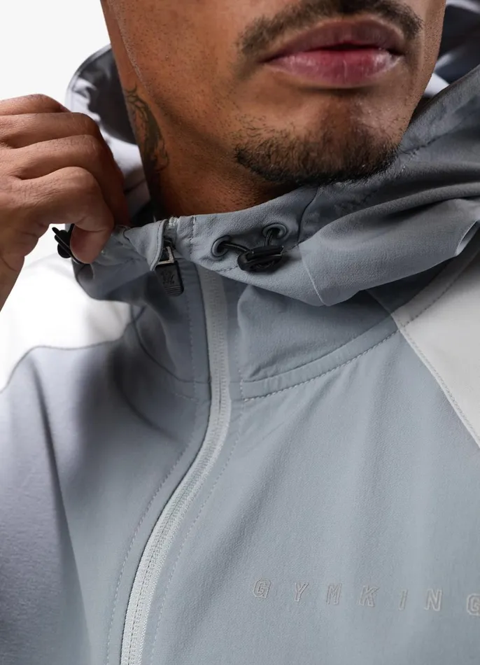 Gym King Outerwear Men React Woven Jacket 8211 Light Grey