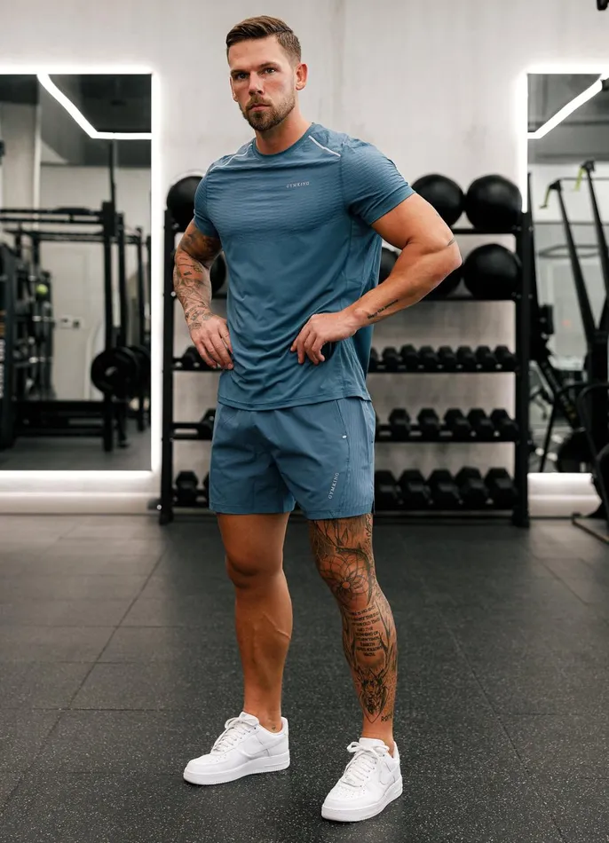 Gym King Shorts Men Divergent Short 8211 Lake Blue