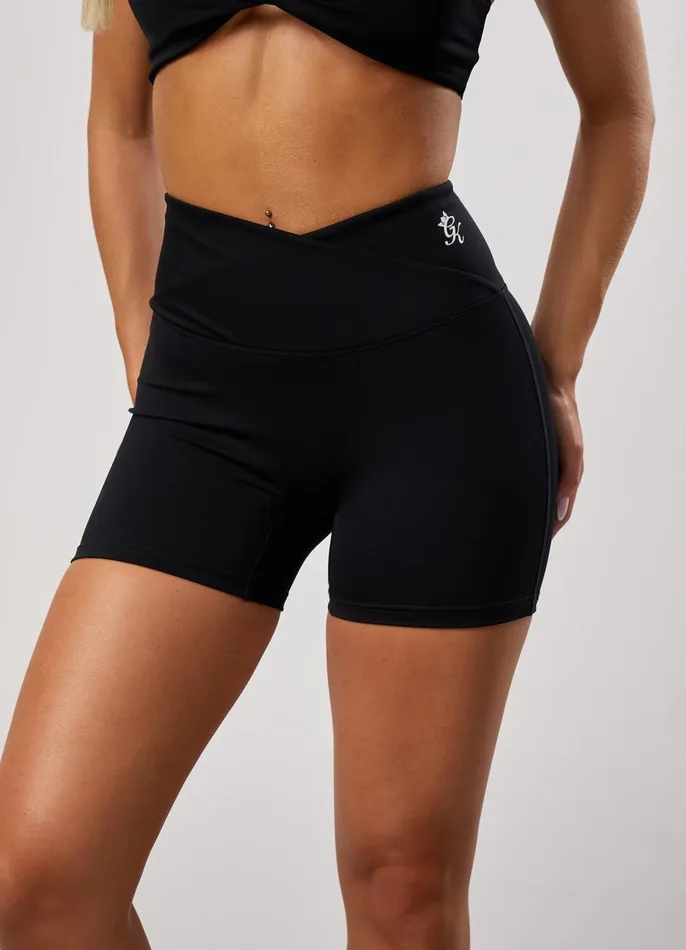 Gym King Shorts Women 365 45034 Wrap Over Short 8211 Black