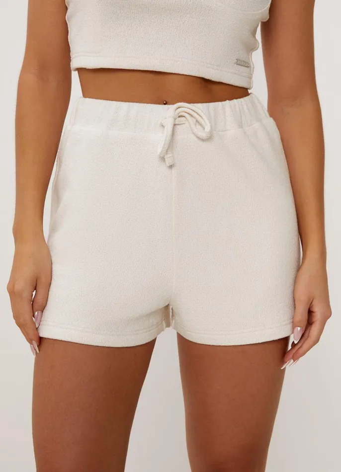 Gym King Shorts Women Signature Knit Shorts 8211 Ecru