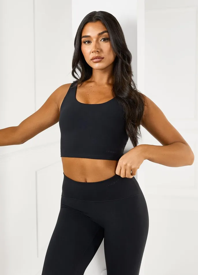 Gym King Sports Bras Women Peach Luxe Tank 8211 Black Luxe
