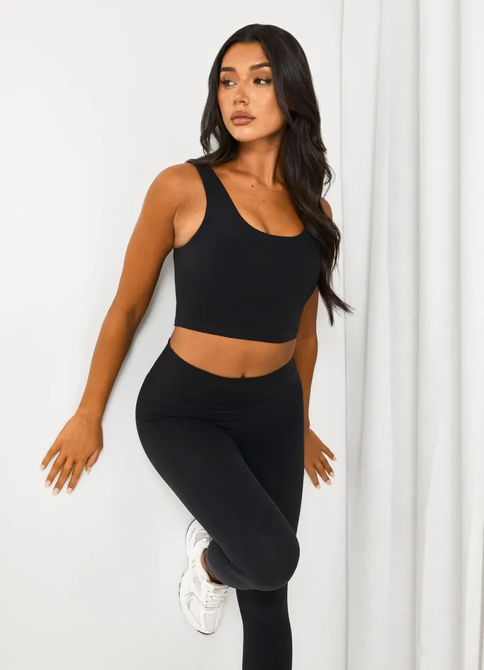 Gym King Sports Bras Women Peach Luxe Tank 8211 Black Luxe
