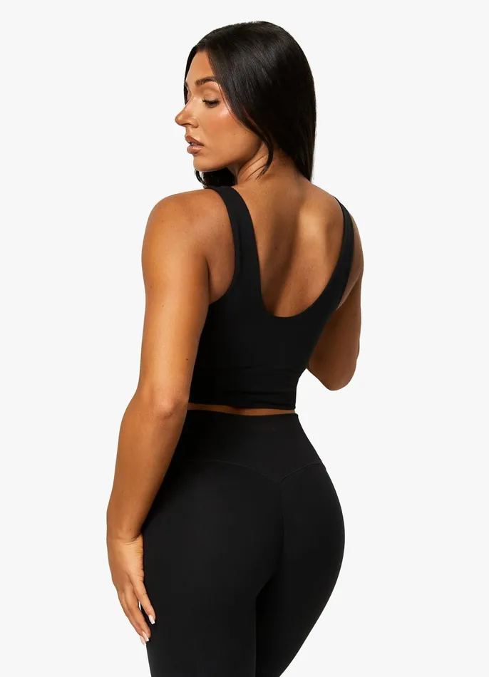Gym King Sports Bras Women Peach Luxe Tank 8211 Black Luxe