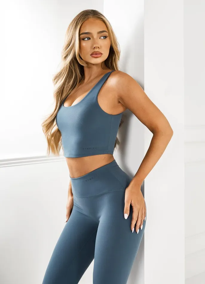 Gym King Sports Bras Women Peach Luxe Tank 8211 Twilight Blue Luxe