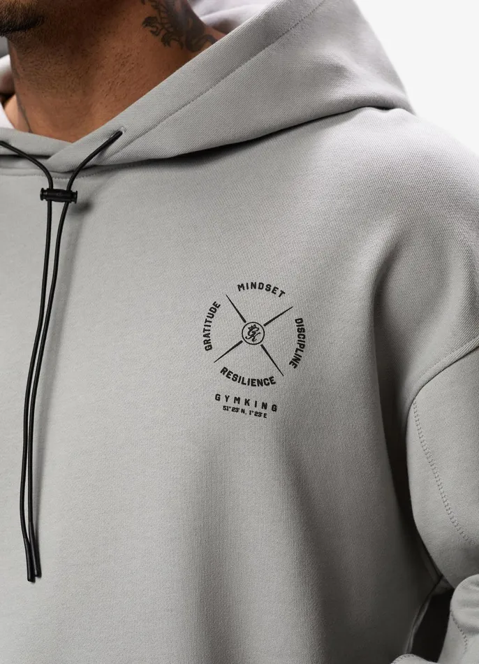 Gym King Sweatshirts and Hoodies Men Compass Hood 8211 Urban Grey