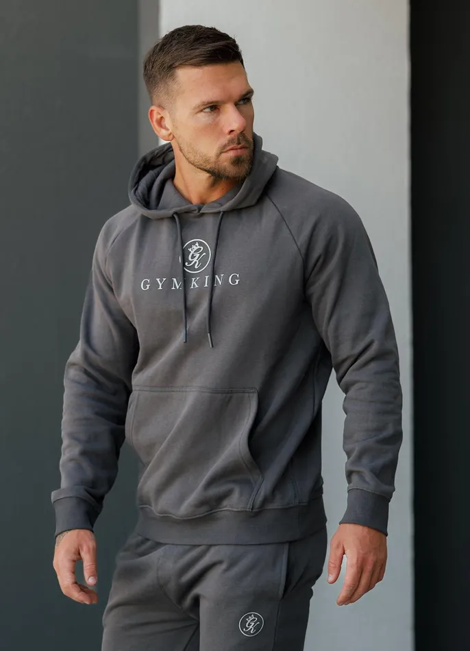 Gym King Sweatshirts and Hoodies Men Pro Logo Fleece Hood 8211 Graphite