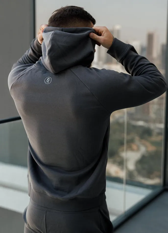 Gym King Sweatshirts and Hoodies Men Pro Logo Fleece Hood 8211 Graphite