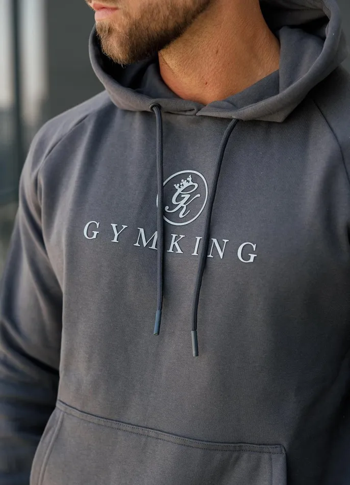 Gym King Sweatshirts and Hoodies Men Pro Logo Fleece Hood 8211 Graphite