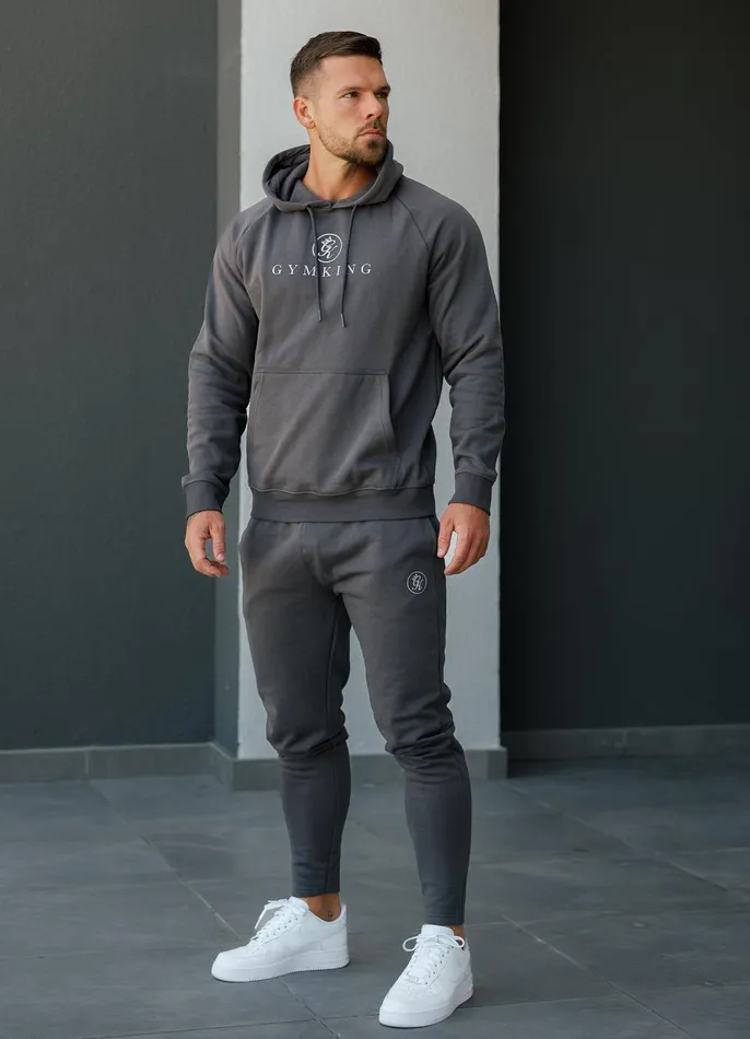 Gym King Sweatshirts and Hoodies Men Pro Logo Fleece Hood 8211 Graphite