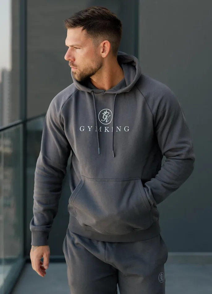 Gym King Sweatshirts and Hoodies Men Pro Logo Fleece Hood 8211 Graphite