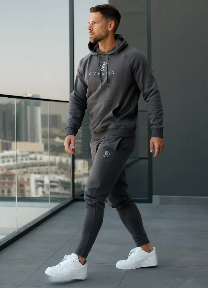 Gym King Sweatshirts and Hoodies Men Pro Logo Fleece Hood 8211 Graphite